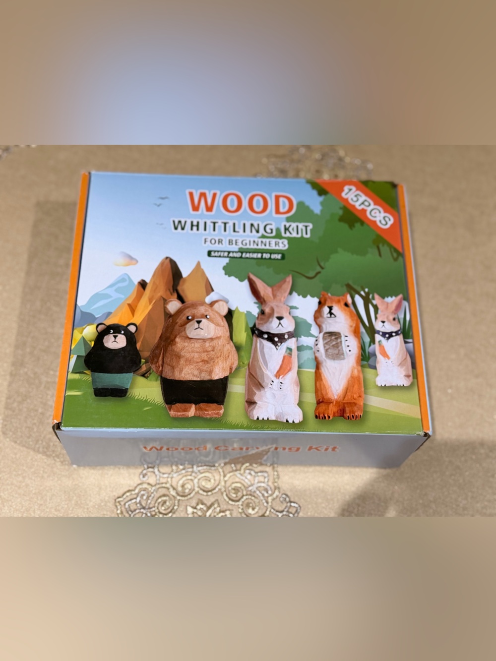 Complete Wood Carving Kit for Beginners - 15 Tools, Gloves & Storage Pouch